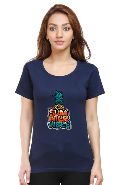 Summer Vibes Women’s T-shirt - Navy Blue / XL