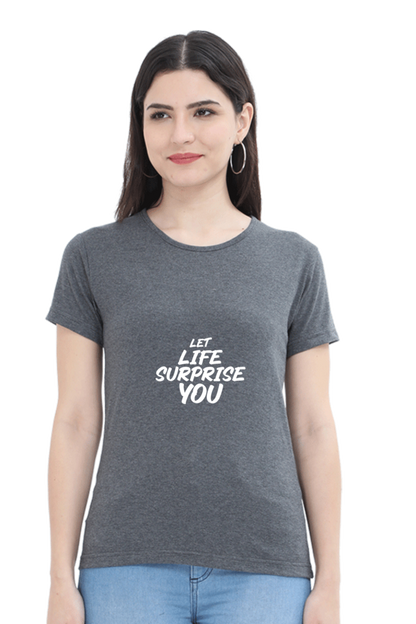 Let Life Surprise You Women’s T-Shirt - Charcoal Melange / S