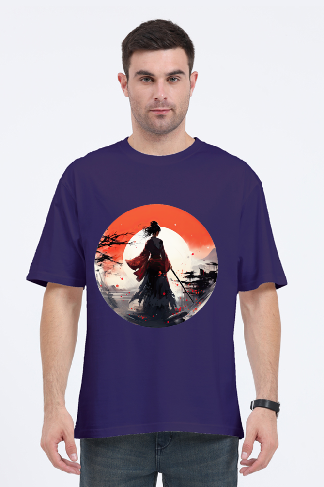 Samurai Series 2 Unisex Oversized T-shirt - Purple / XXL