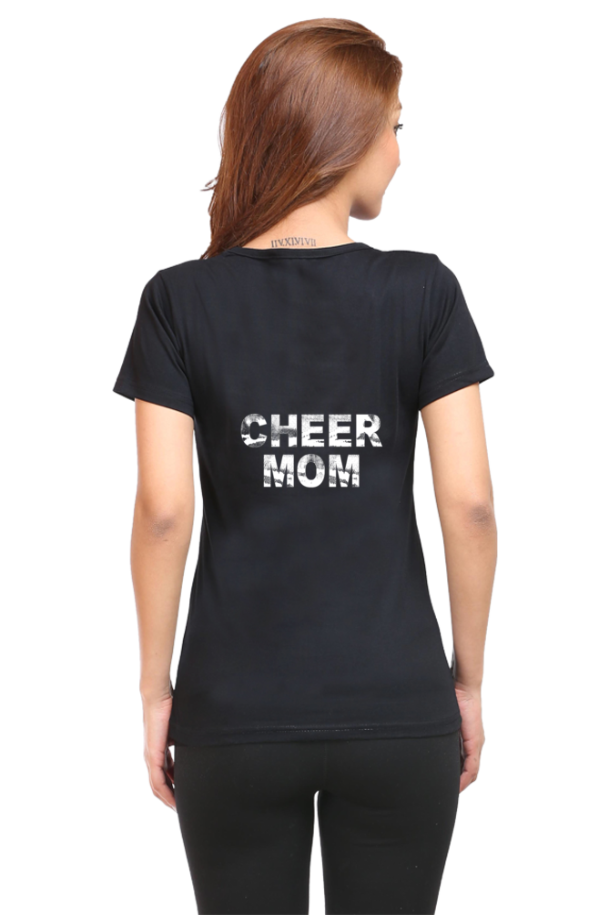 cheer mom printed t shirt for women black color