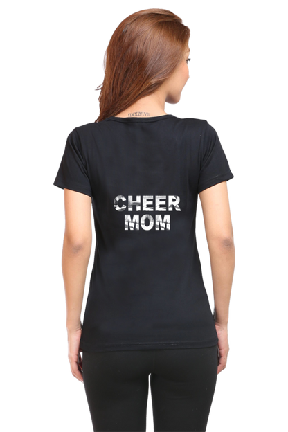 cheer mom printed t shirt for women black color