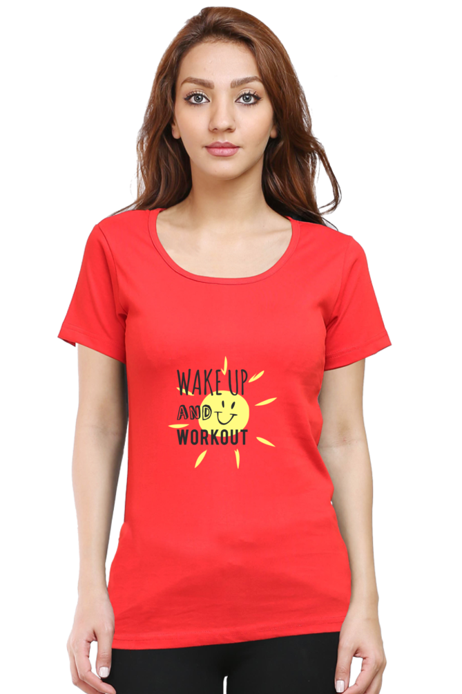 Wake Up And Work Out Women’s T-shirt - Red / XL