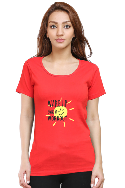 Wake Up And Work Out Women’s T-shirt - Red / XL