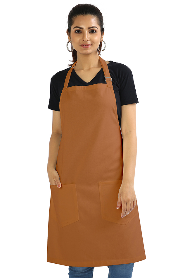 Unisex Cotton Apron - Khaki / Standard