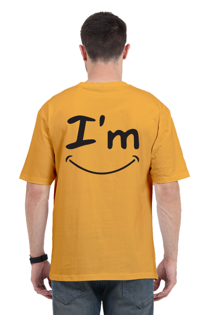 I’m Fine (Back) Unisex Oversized T-shirt - Golden Yellow / S