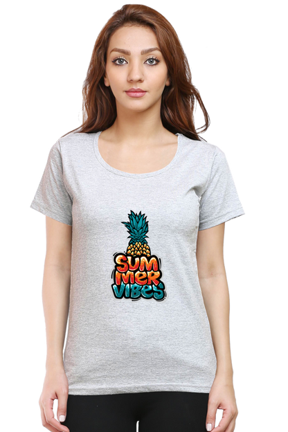 Summer Vibes Women’s T-shirt - Grey Melange / XXL