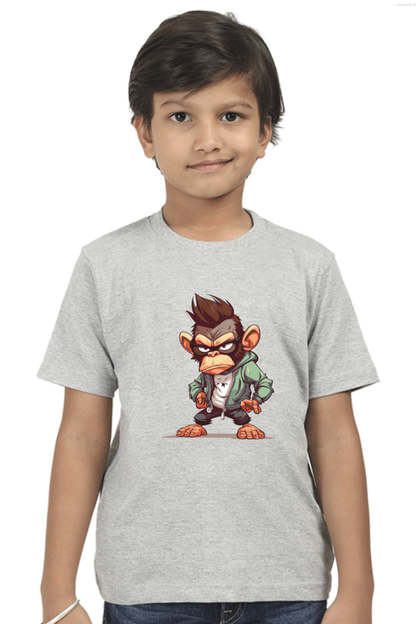 Hip Hop Monkey Boys T-shirt - Grey Melange / 5Yrs