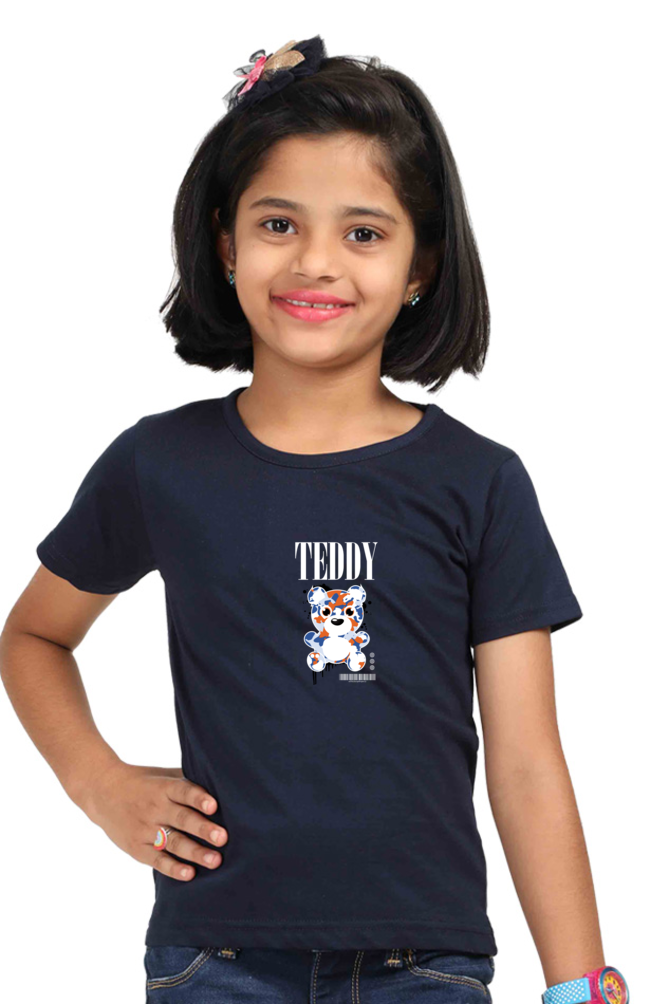 pure cotton kids wear for girls navy blue color