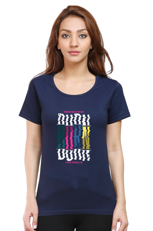 Burn Your Problem  t shirts for women navy blue color