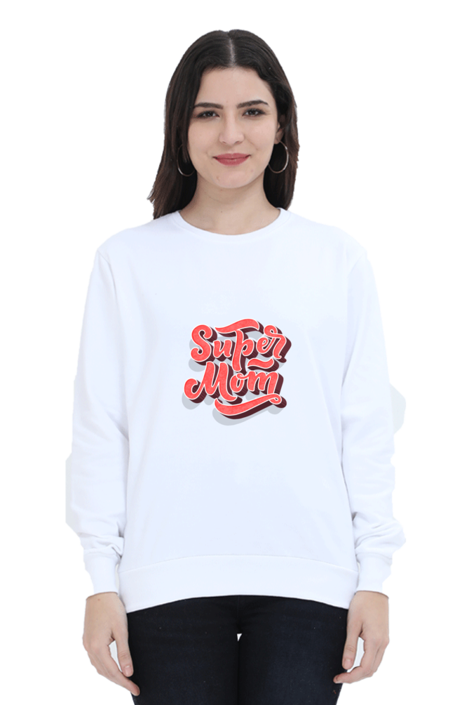 Super Mom Unisex Sweatshirt - White / XXL