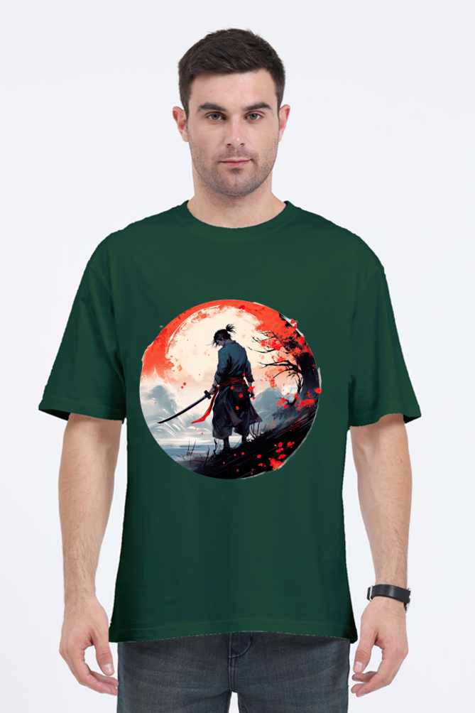 Samurai Series 1 Unisex Oversized T-shirt - Bottle Green / L