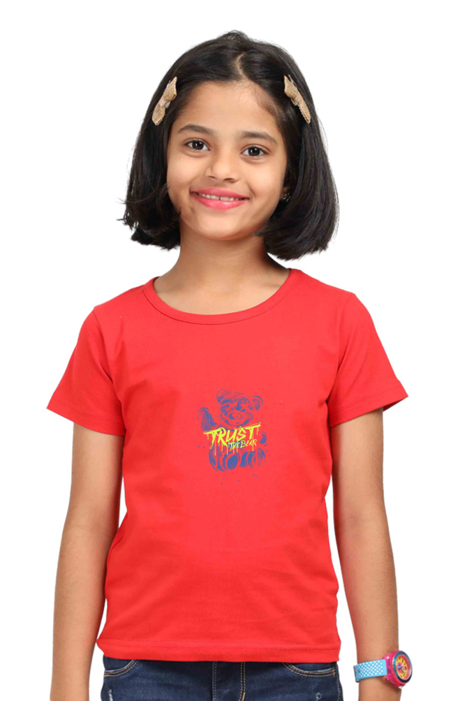 printed cotton tshirt for girls red color