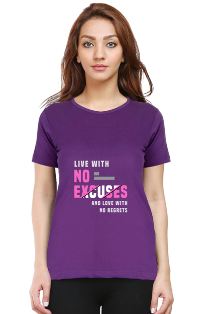 Live With No Excuses And Love With No Regrets - Purple / XXL