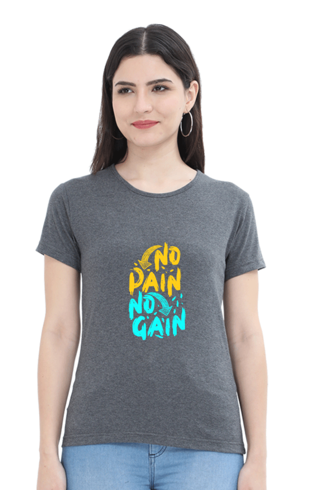 No Pain No Gain Women’s T-shirt - Charcoal Melange / XL