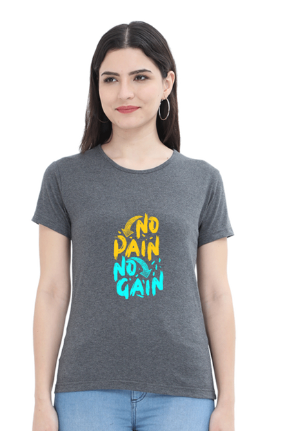 No Pain No Gain Women’s T-shirt - Charcoal Melange / XL