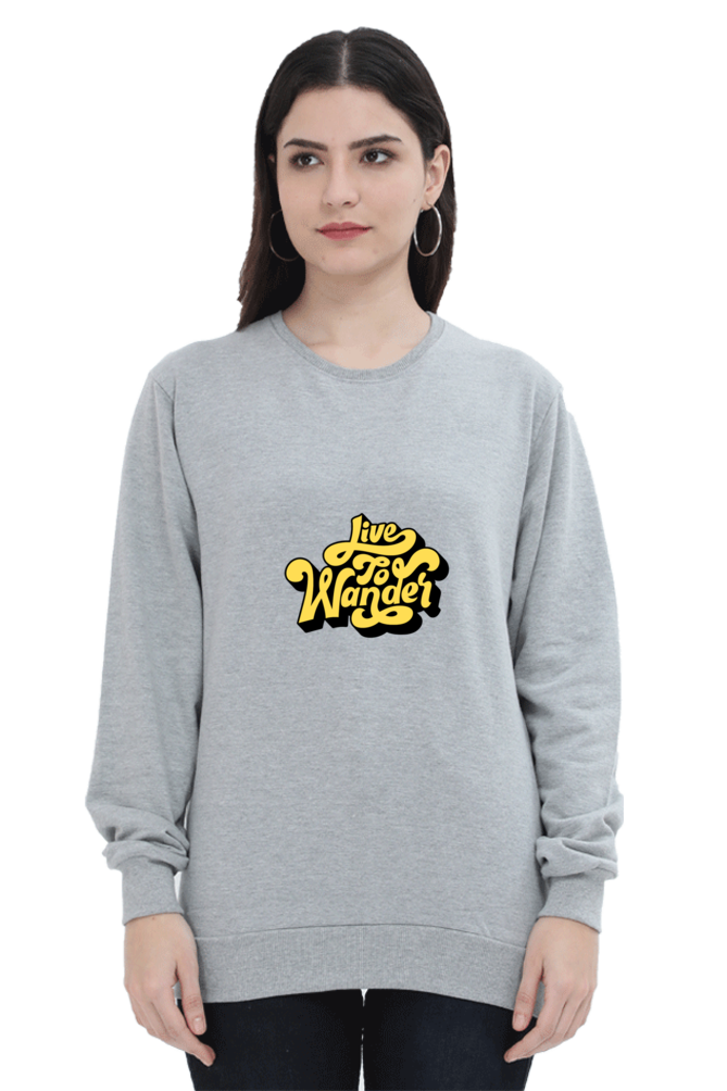 Live To Wander Unisex Sweatshirt - Grey Melange / S