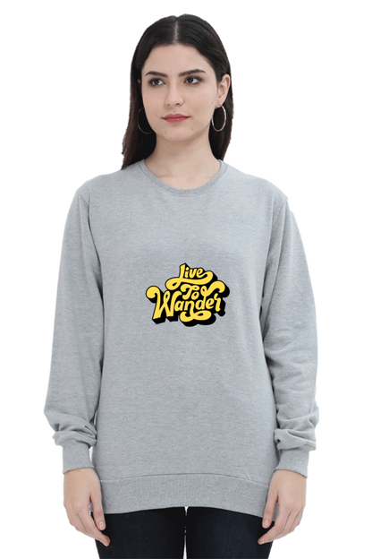 Live To Wander Unisex Sweatshirt - Grey Melange / S