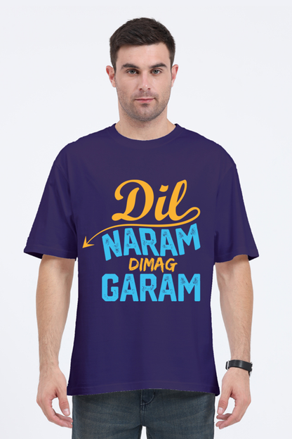 Dil Naram Dimag Garam Unisex Oversized T-shirt - Purple / S