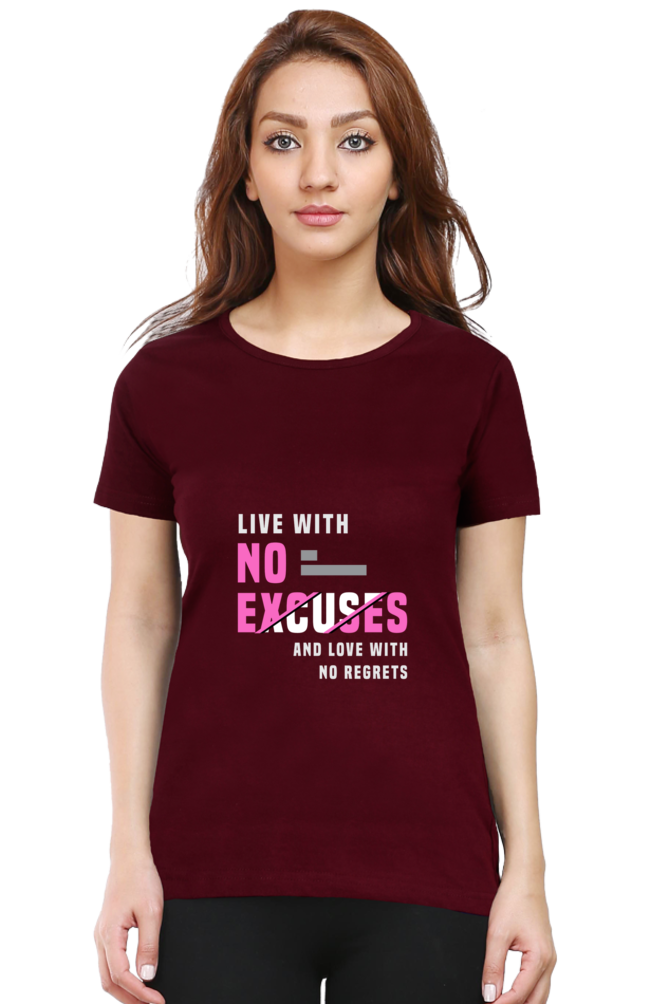 Live With No Excuses And Love With No Regrets - Maroon / XXL