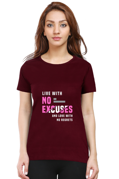 Live With No Excuses And Love With No Regrets - Maroon / XXL