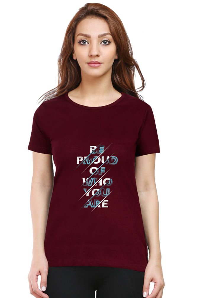 tshirt for women front print maroon