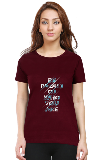 tshirt for women front print maroon