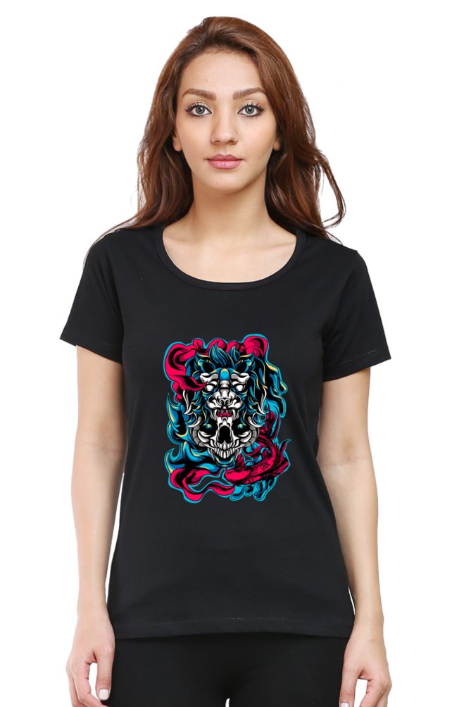 front printed tshirt for girls black color