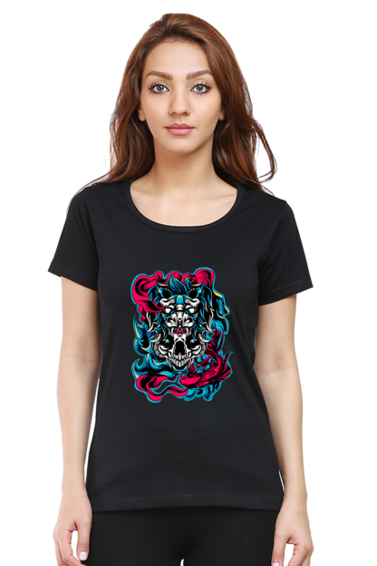 front printed tshirt for girls black color