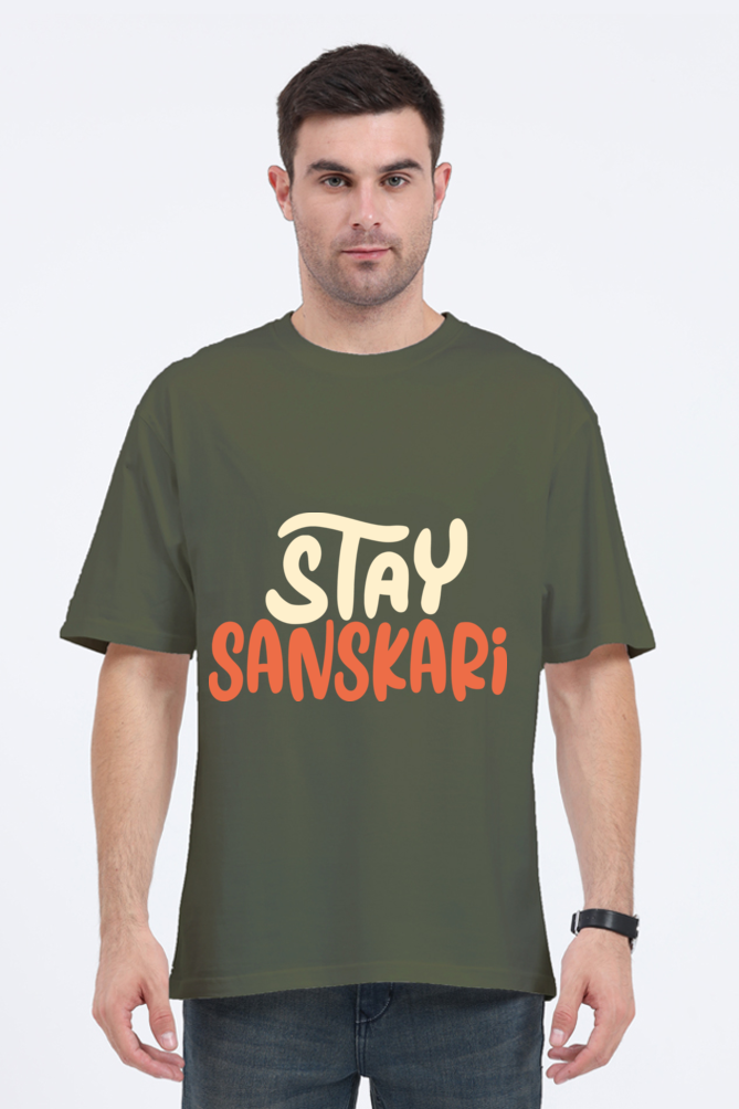 Stay Sanskari Unisex Oversized T-shirt