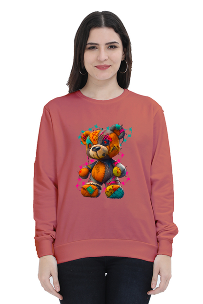 Voodoo Teddy Unisex Sweatshirt - Coral / S