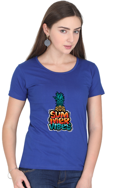 Summer Vibes Women’s T-shirt - Royal Blue / XL