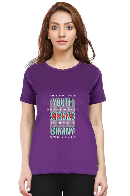 The Future Of The World Is In Your Hands Women’s T-shirt - Purple / S