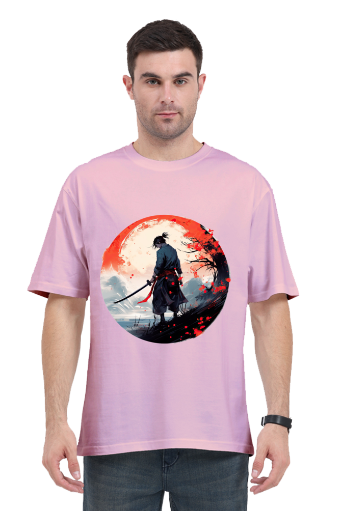 Samurai Series 1 Unisex Oversized T-shirt - Light Baby Pink / L