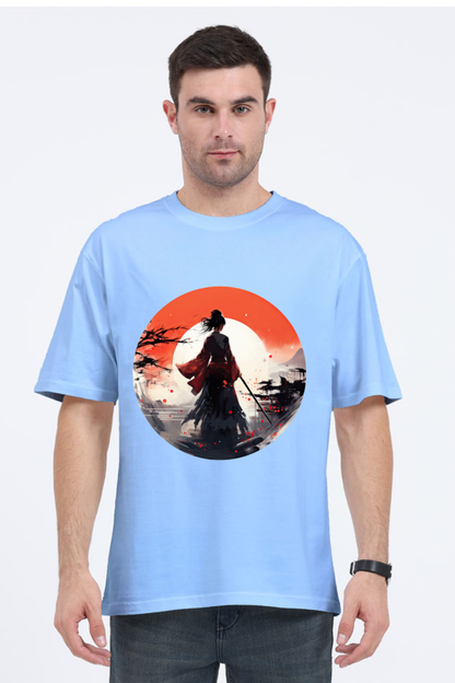 Samurai Series 2 Unisex Oversized T-shirt - Baby Blue / XXL