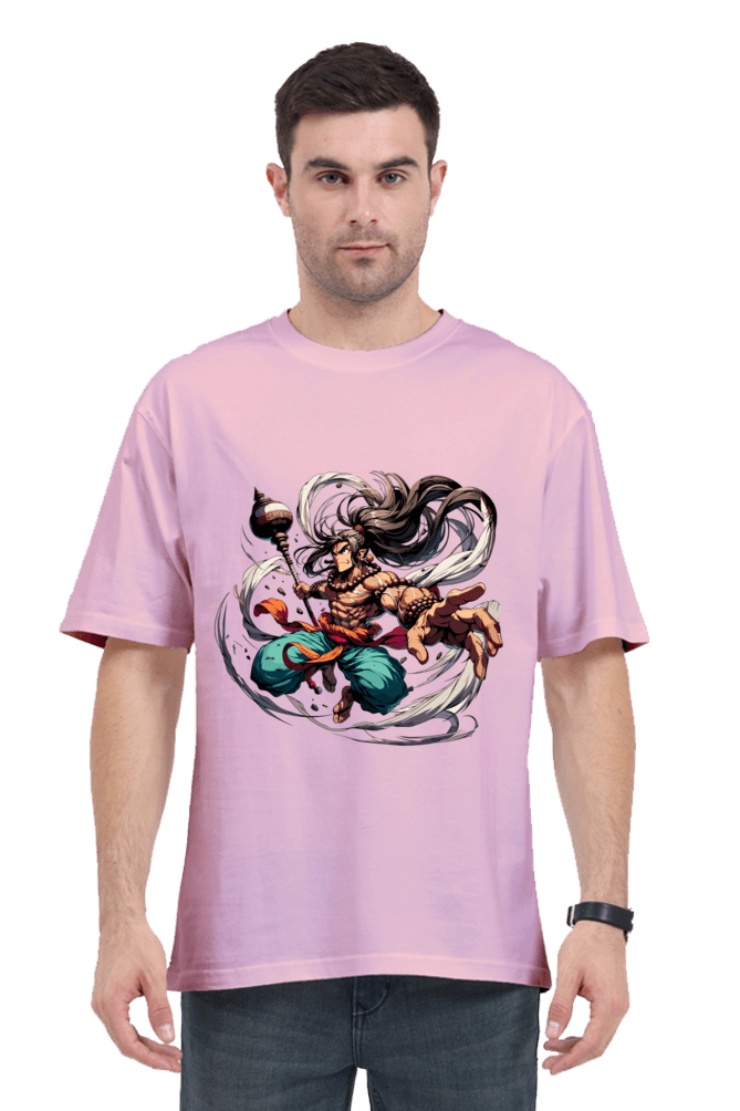 Hanuman Series 8 Unisex Oversized T-shirt - Light Baby Pink / S