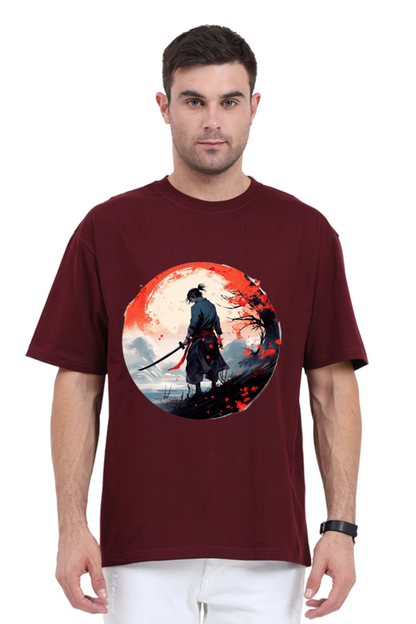 Samurai Series 1 Unisex Oversized T-shirt - Maroon / XL