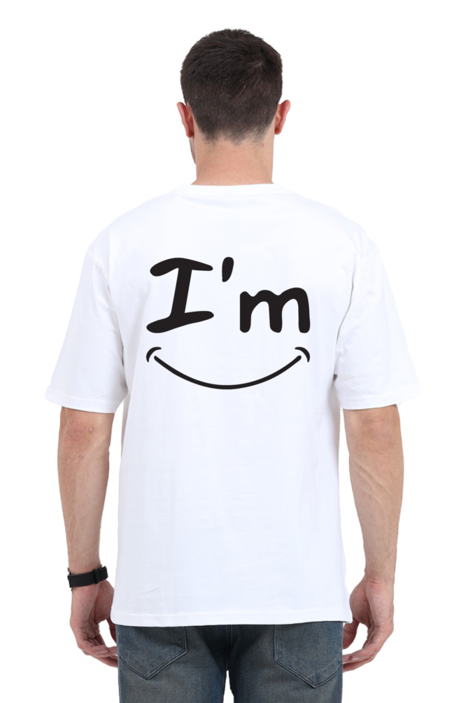 I’m Fine (Back) Unisex Oversized T-shirt - White / S