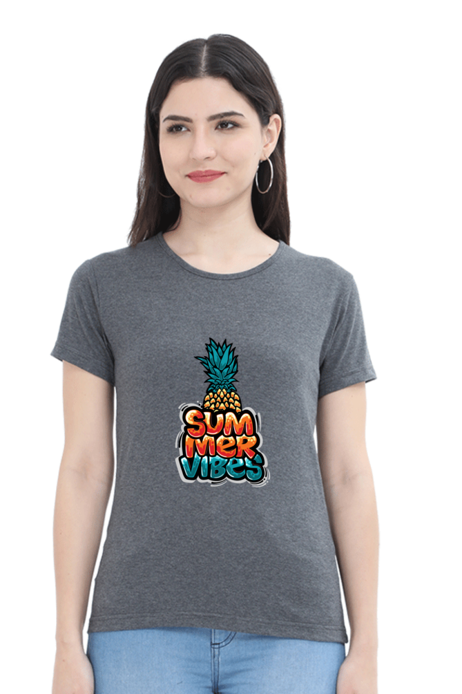 Summer Vibes Women’s T-shirt - Charcoal Melange / XL