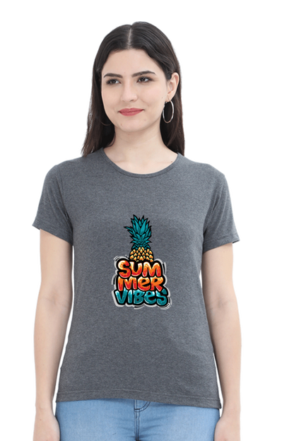 Summer Vibes Women’s T-shirt - Charcoal Melange / XL