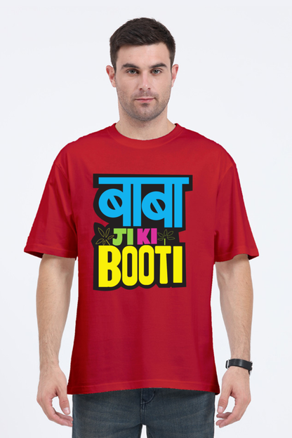 oversized t shirt with Hindi text red color