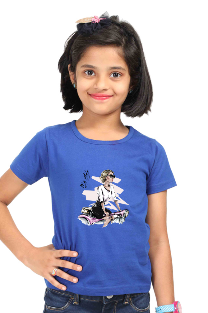 My Style - Girl On A Scooter Girls T-shirt