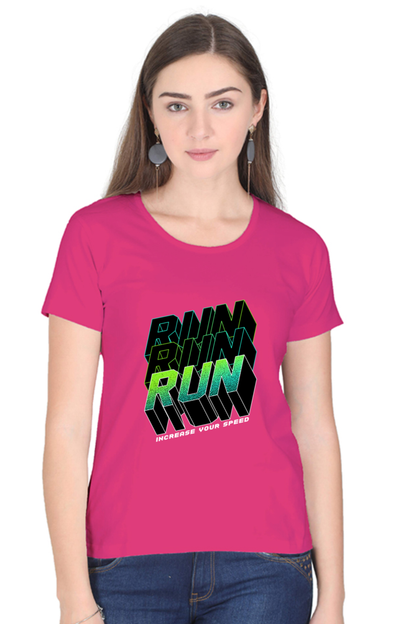 Run Run Run Women’s T-shirt - Pink / L