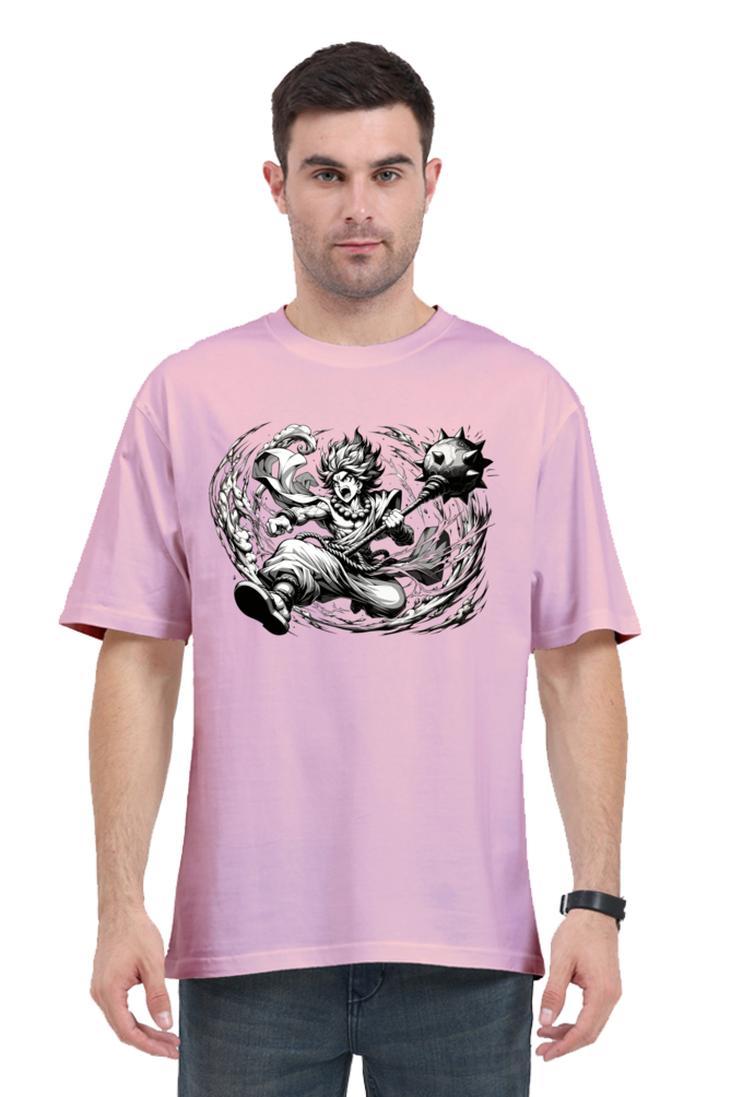 Hanuman Series 18 Unisex Oversized T-shirt - Light Baby Pink / S