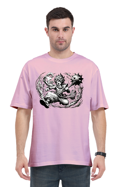 Hanuman Series 18 Unisex Oversized T-shirt - Light Baby Pink / S