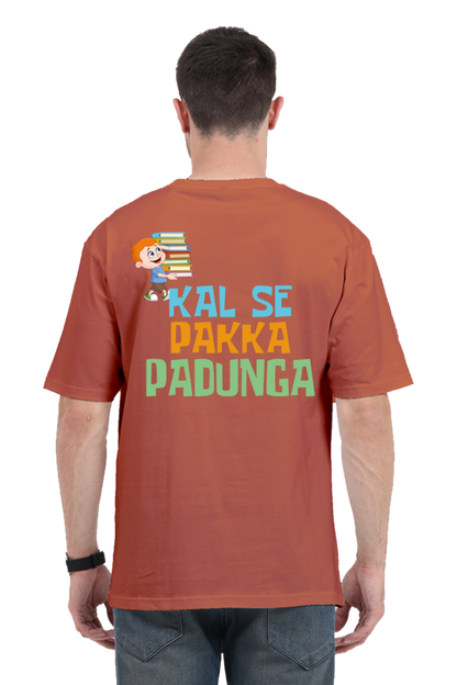 Kal Se Pakka Padunga Unisex Oversized T-shirt - Coral / S