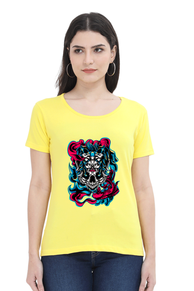 front printed tshirt for girls yellow color