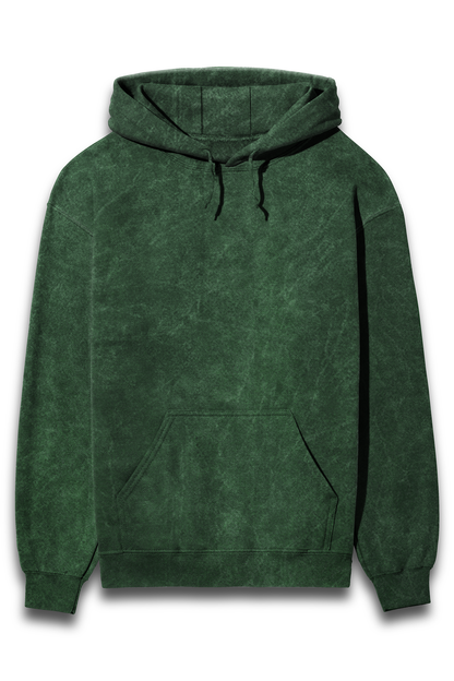 Unisex Acid Wash Hooded Sweatshirt green