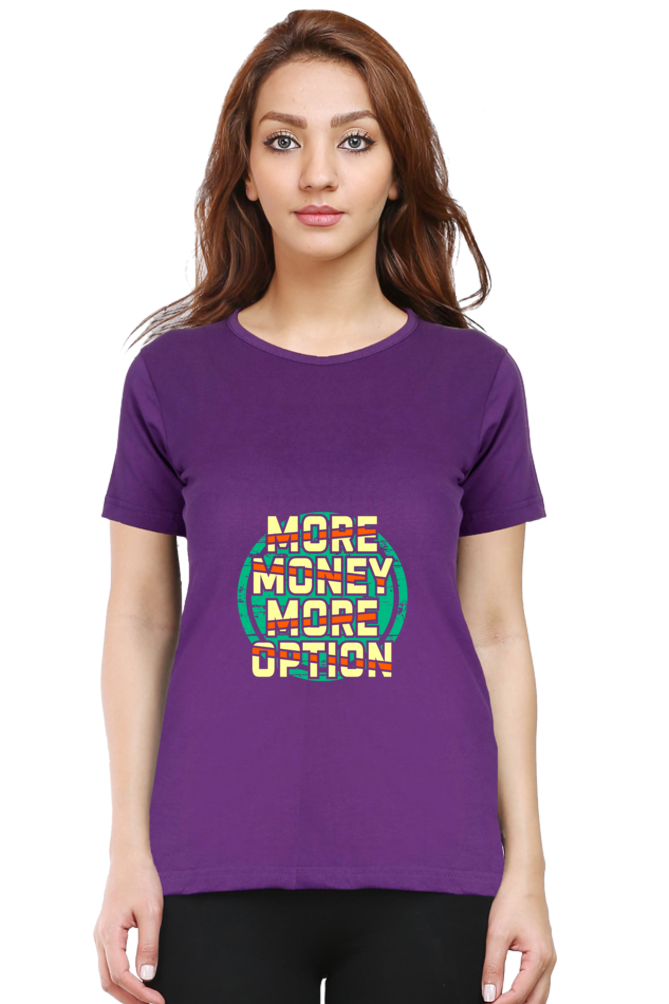 More Money More Option Women’s T-shirt - Purple / S