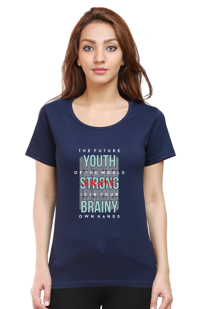 The Future Of The World Is In Your Hands Women’s T-shirt - Navy Blue / S