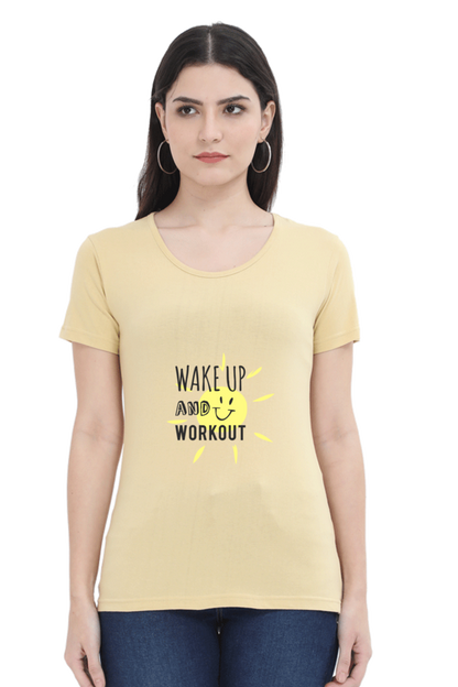 Wake Up And Work Out Women’s T-shirt - Beige / L